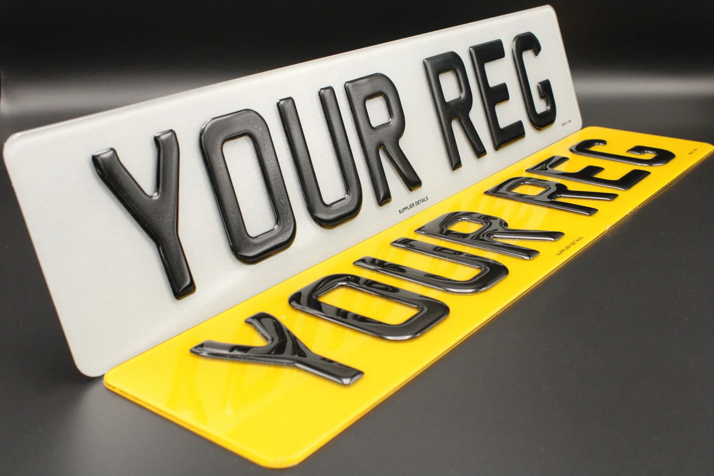 Pair 3D Gel Number Plates