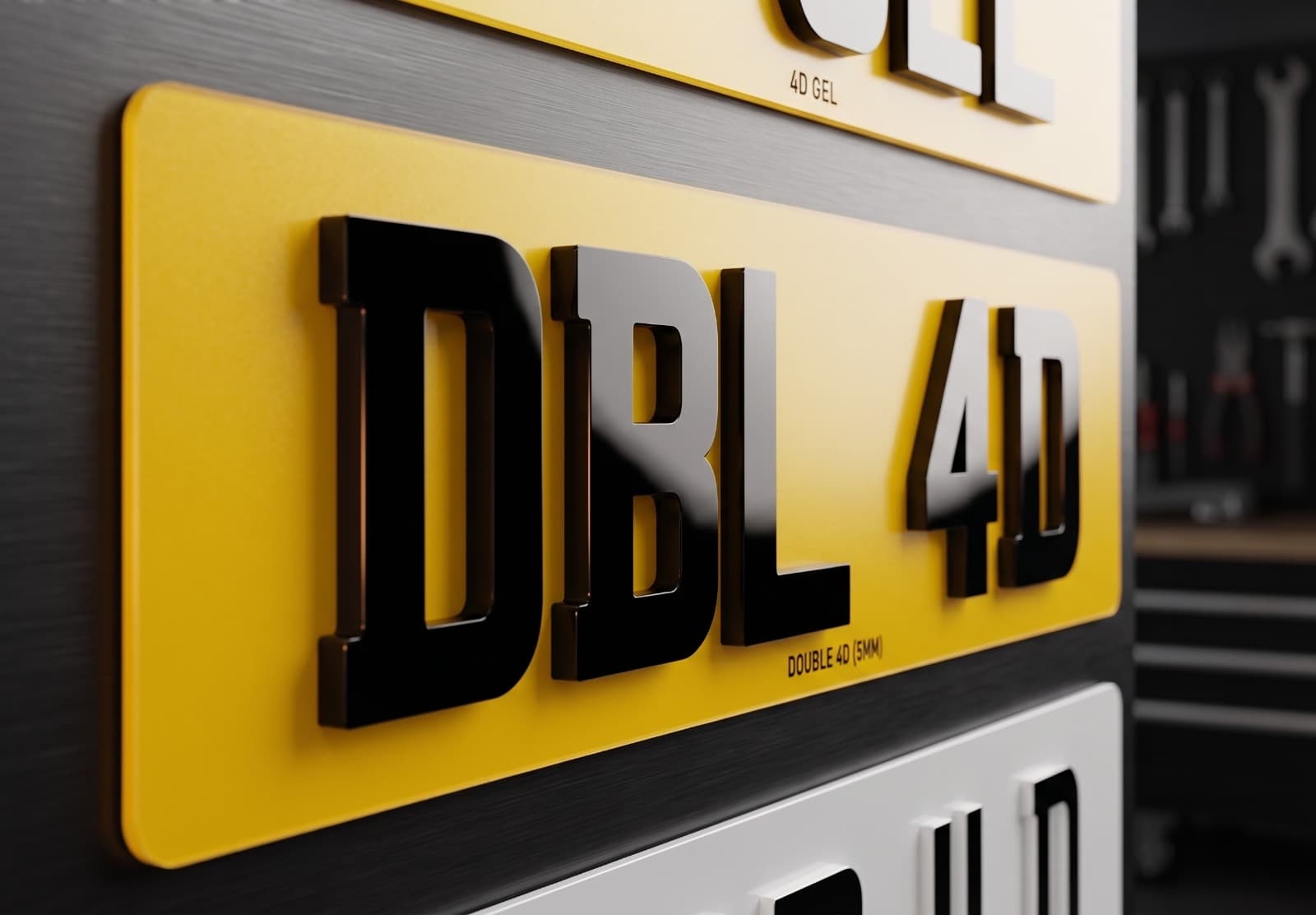 Double 4D number plate