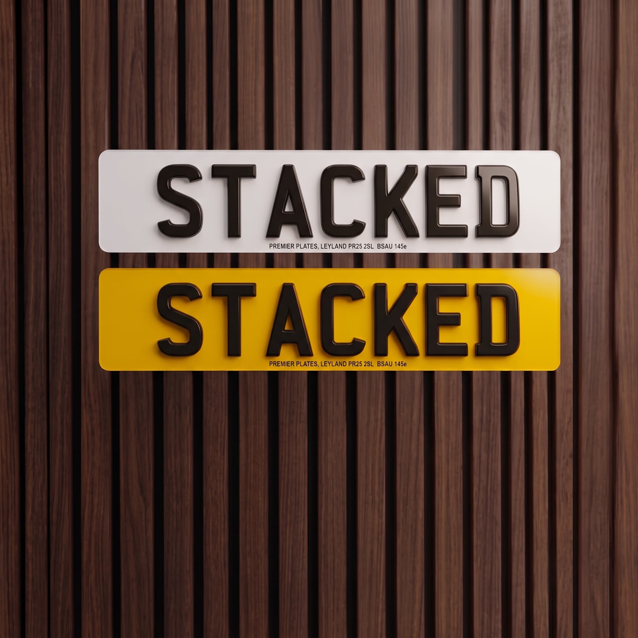 Stacked number plate