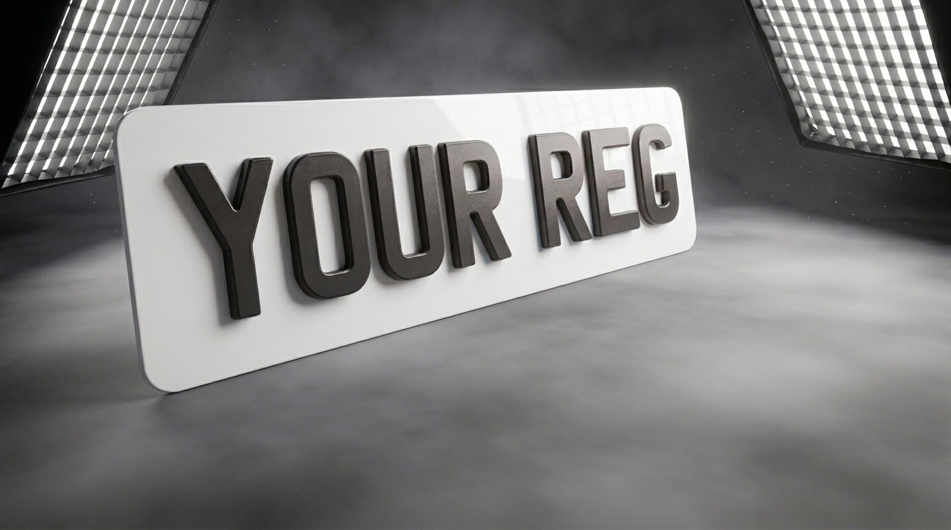 4D Premium — Front Plate Only (White) number plate — product photo