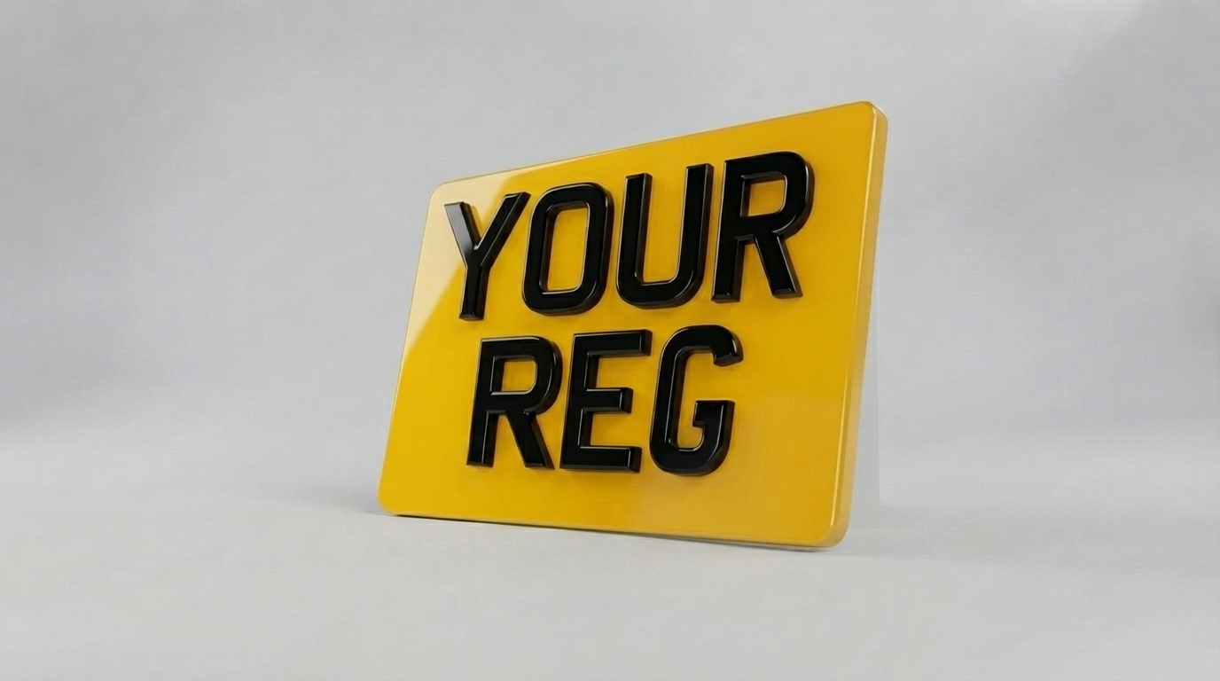 4D Premium — Standard Motorcycle Rear (9" x 7") number plate — product photo