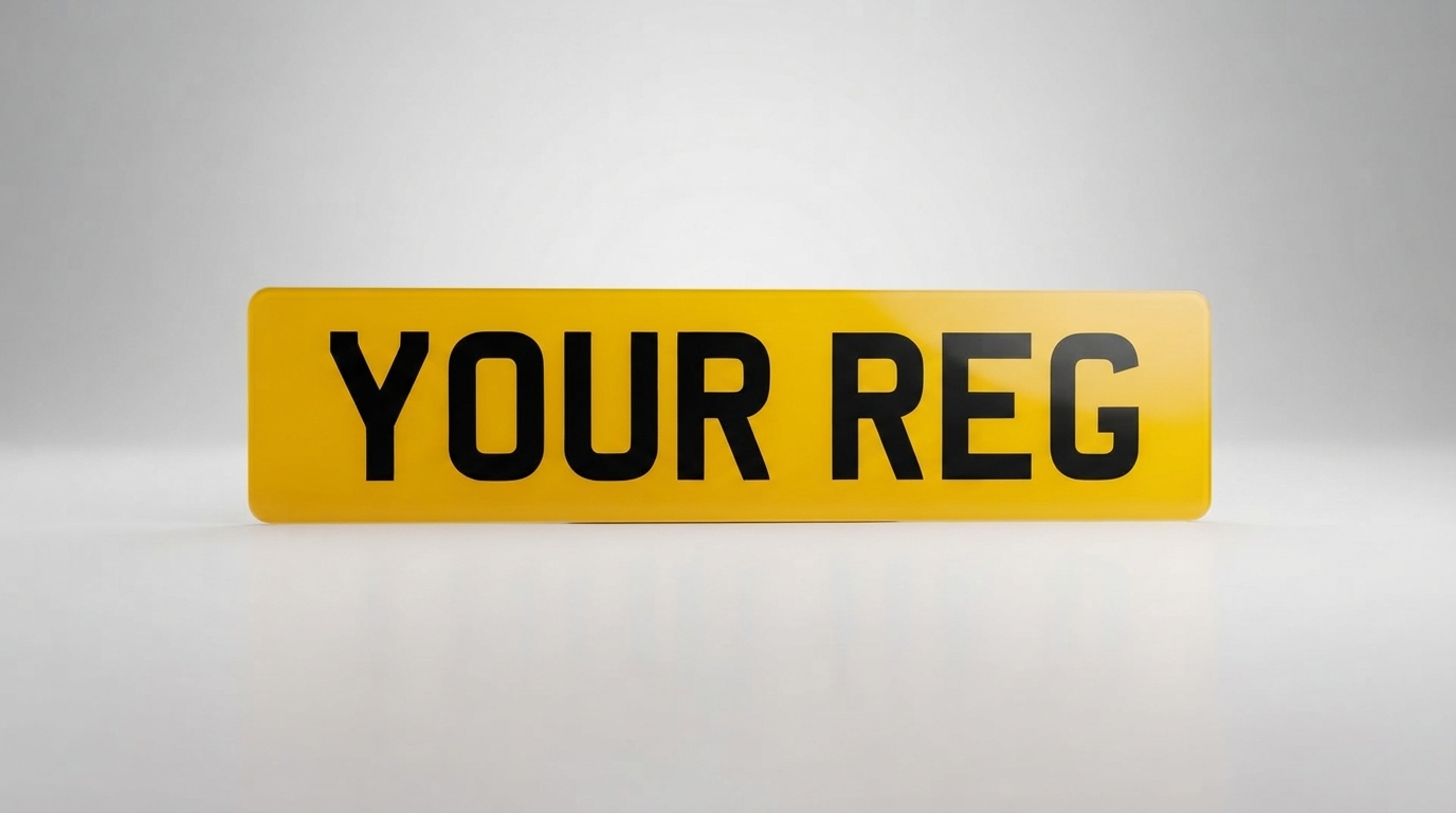 2D Standard — Rear Plate Only (Yellow) number plate — product photo