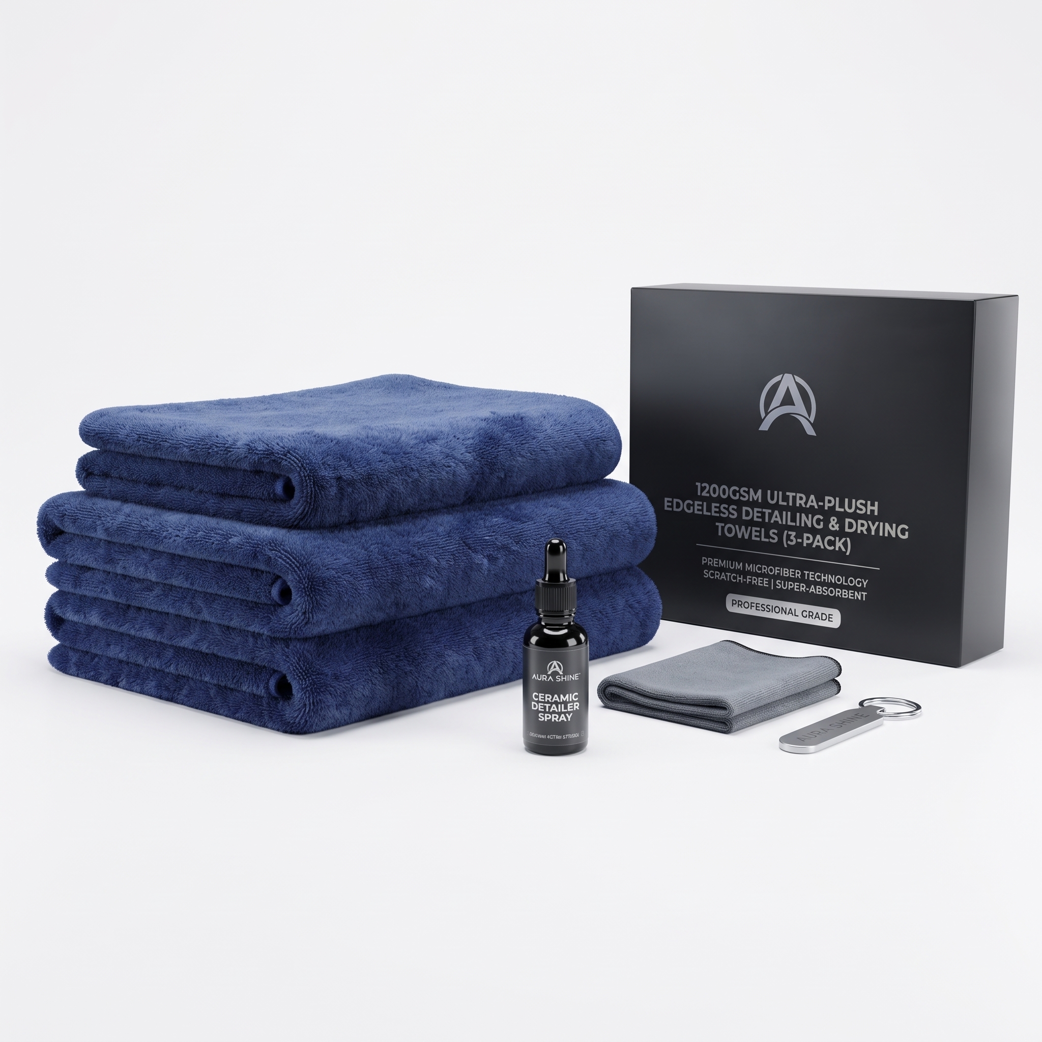 1200GSM Ultra-Plush Edgeless Detailing & Drying Towels (3-Pack) — product photo