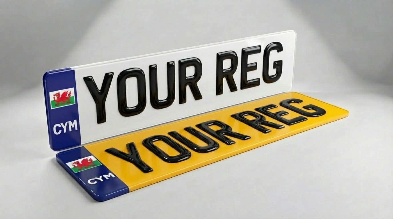 3D Gel — Cymru Dragon (CYM) number plate — product photo