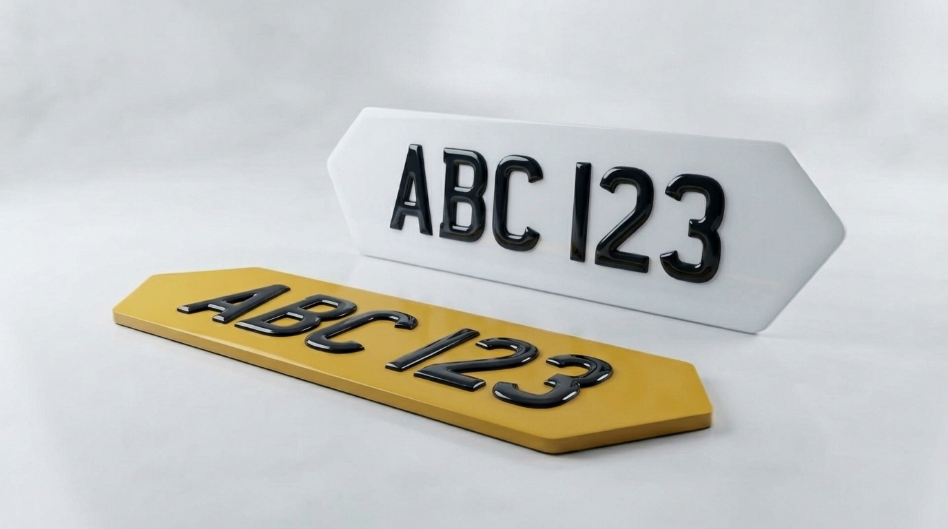 3D Gel — HEX 6-Digit (Lambo Style) number plate — product photo