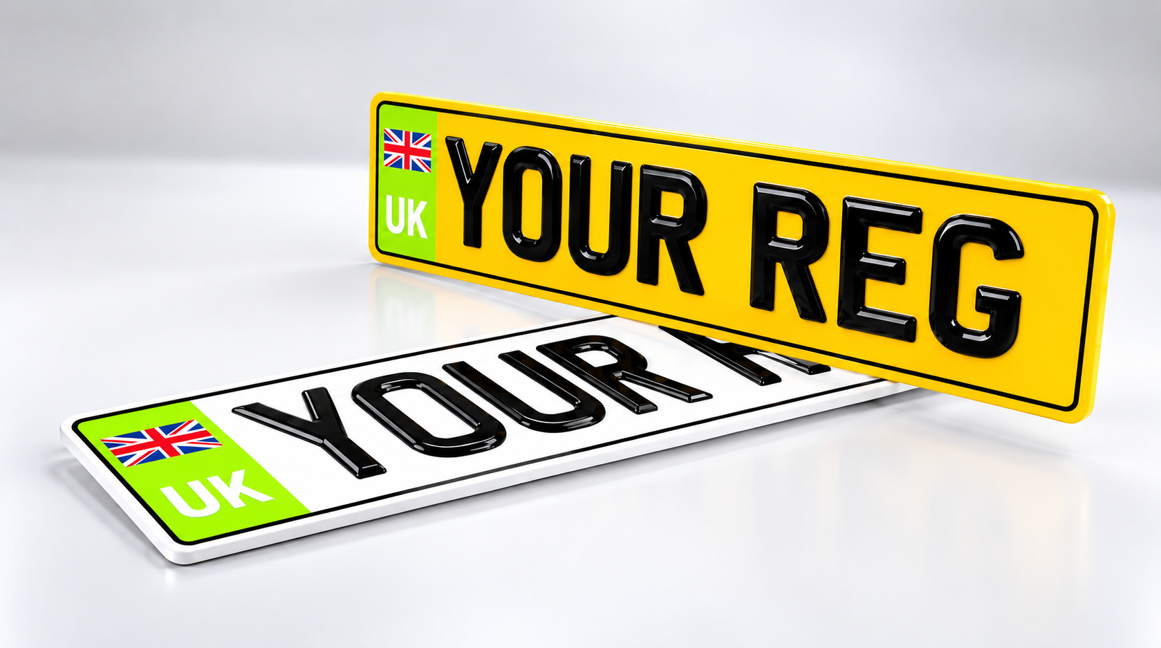 3D Gel — Lime Badge number plate — product photo