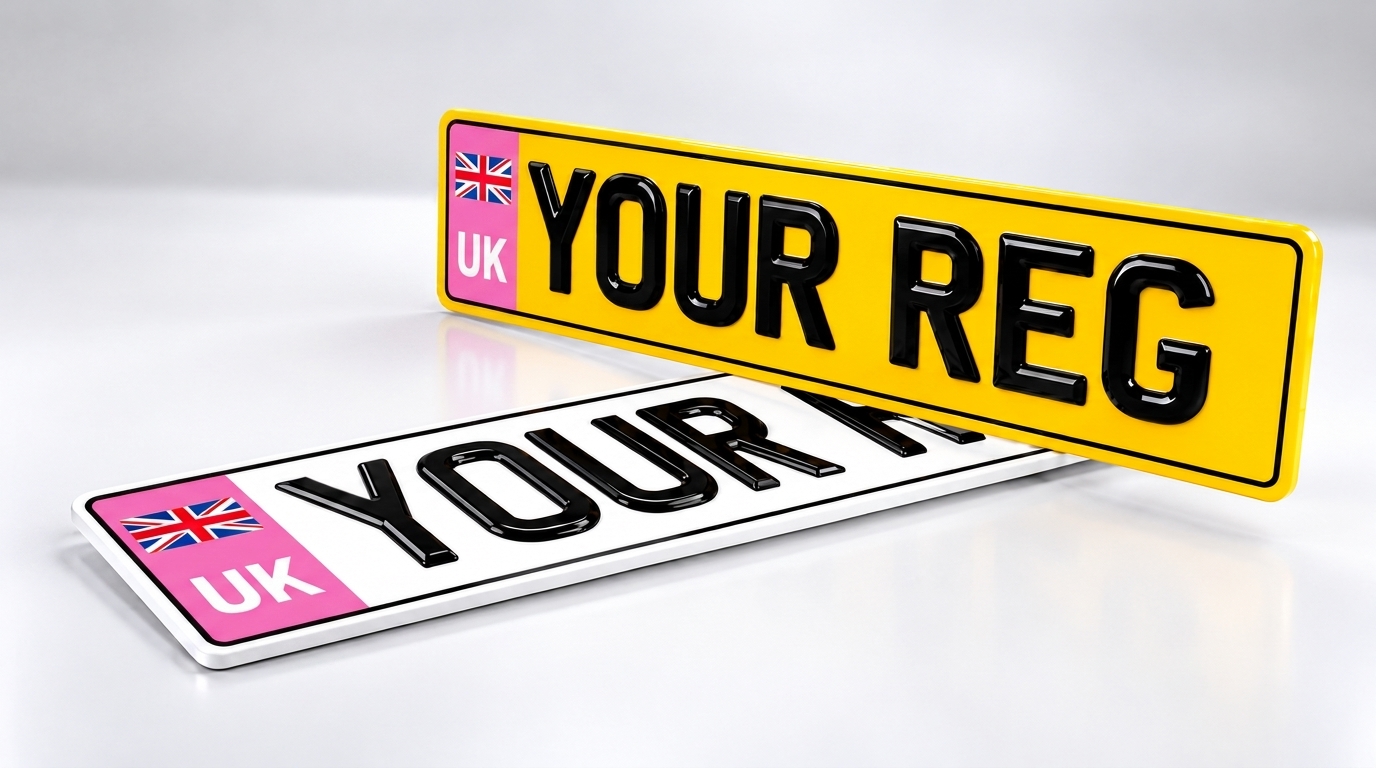 3D Gel — Pink Badge number plate — product photo