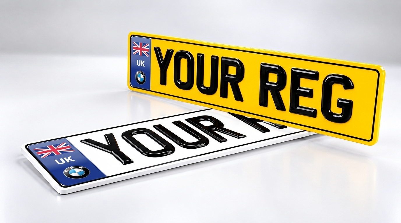 3D Gel — UK + BMW Rondel number plate — product photo