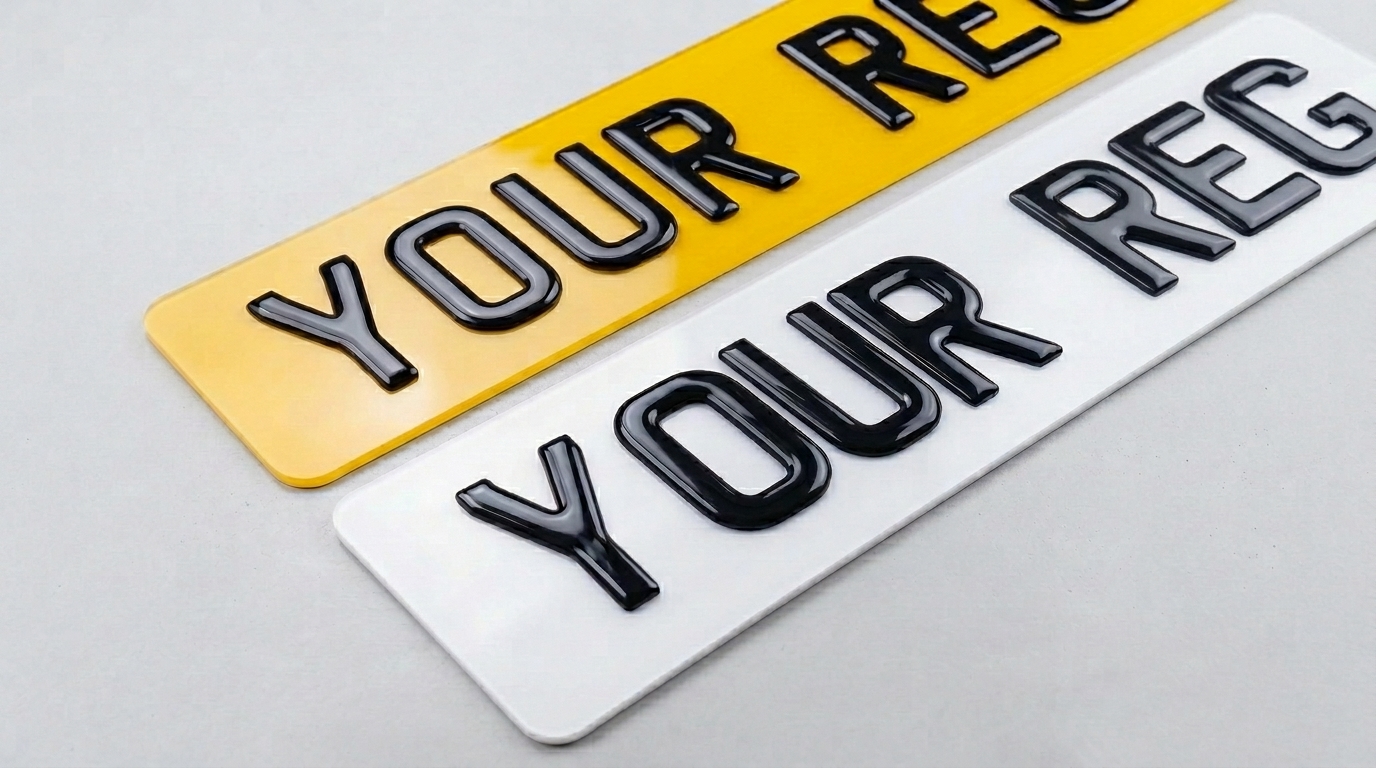 3D Gel UK Standard Number Plates — product photo