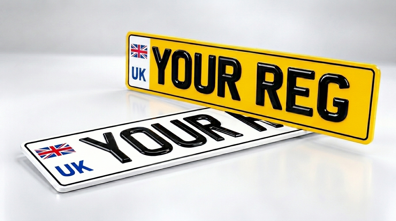 3D Gel — White Badge number plate — product photo