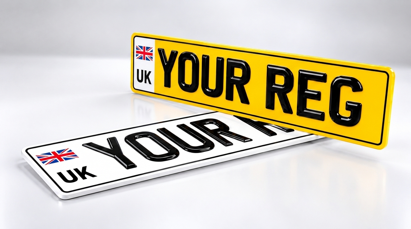3D Gel — White Badge number plate — product photo