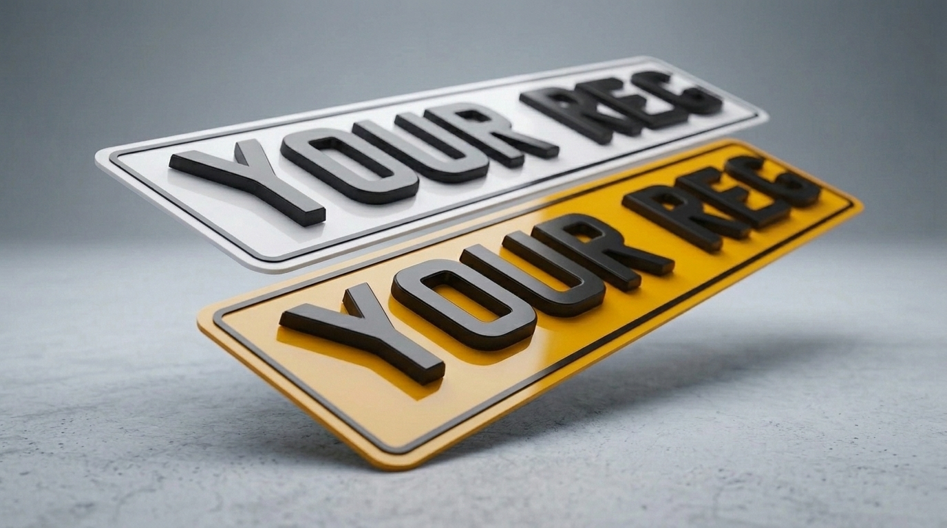 4D Premium — Black Bordered Number Plates — product photo