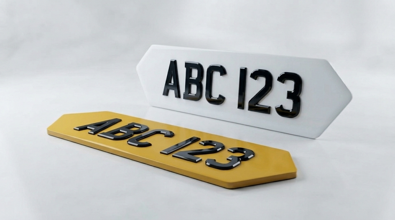 4D Premium — HEX 6-Digit (Lambo Style) Number Plate Pair — product photo