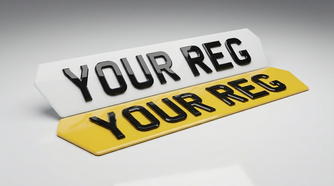 4D Premium — HEX Bevel Cut (Lambo Style) number plate — product photo