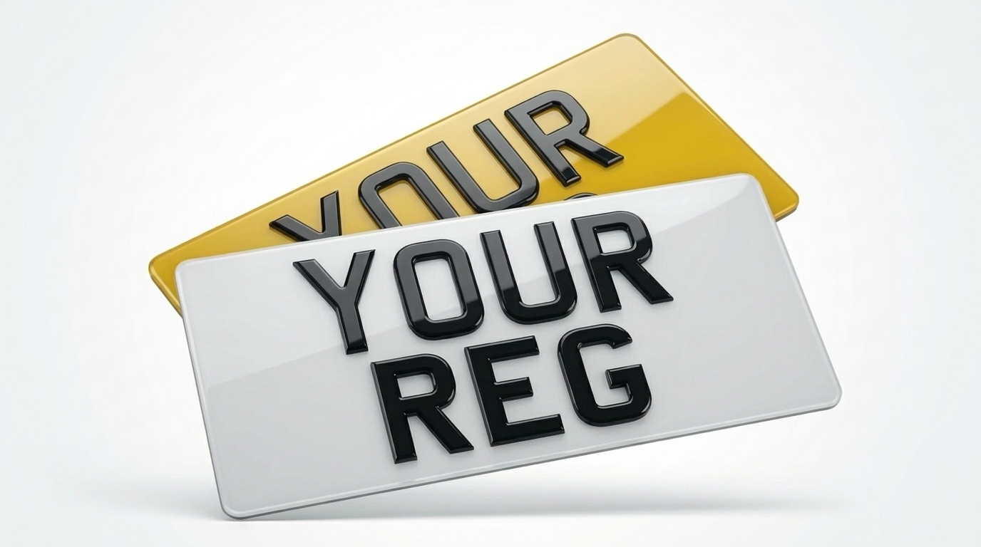 4D Premium — Import Pair (13" x 6.5") number plate — product photo