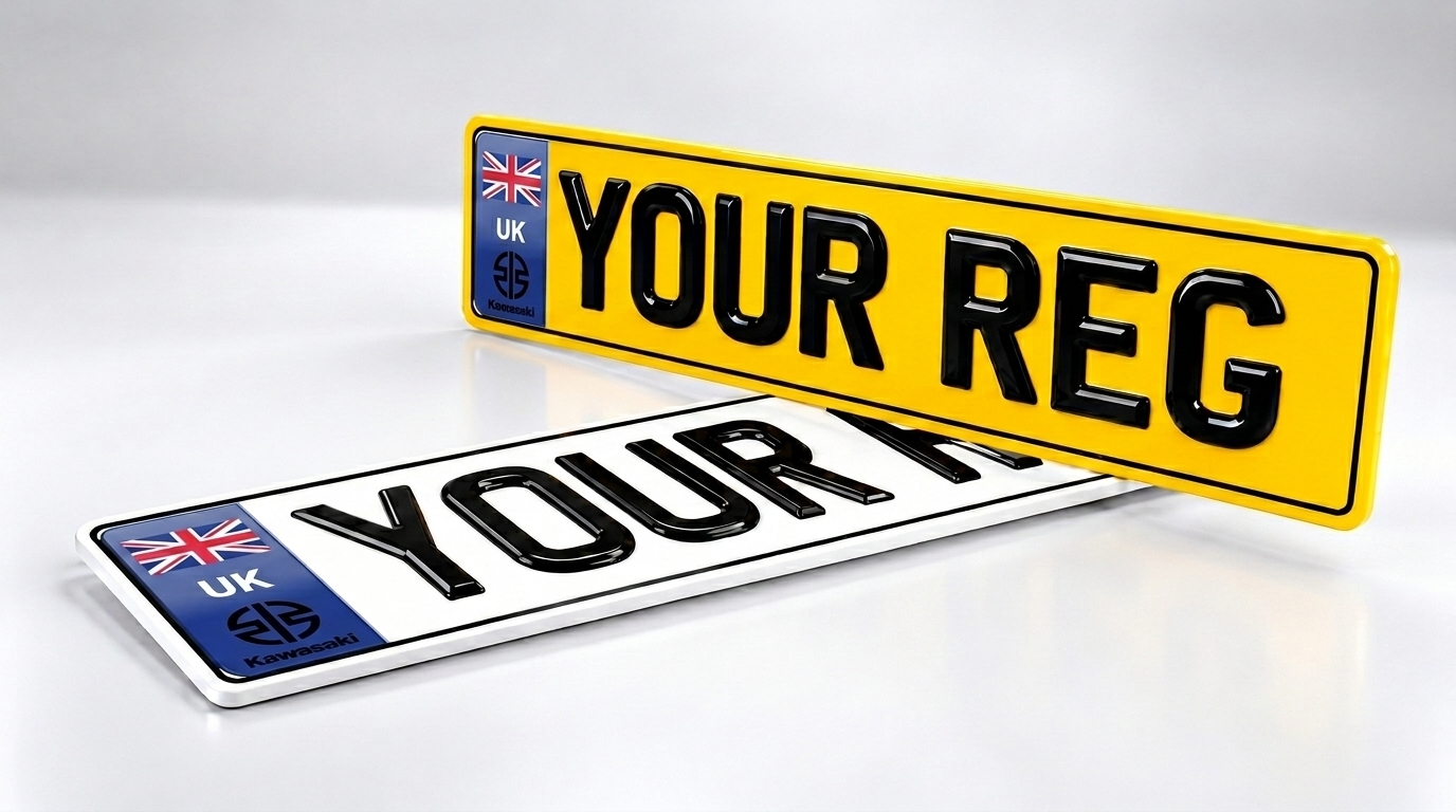 4D Premium — Kawasaki Badge Set number plate — product photo
