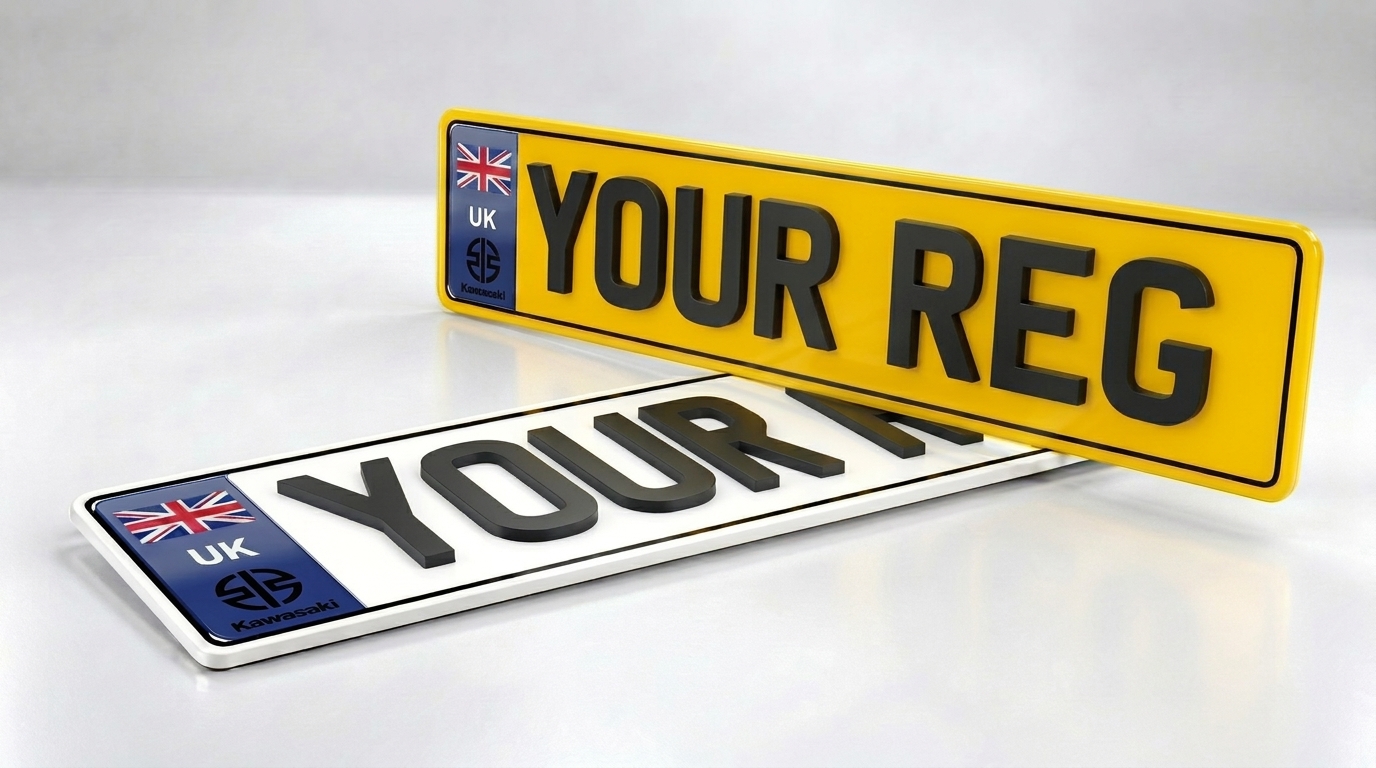 4D Premium — Kawasaki Badge Set number plate — product photo