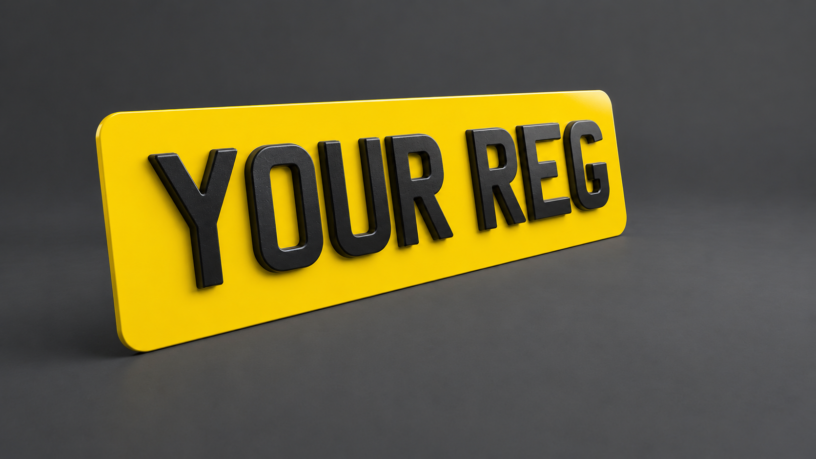 4D Premium — Standard Rear Number Plate Only (Yellow) — product photo