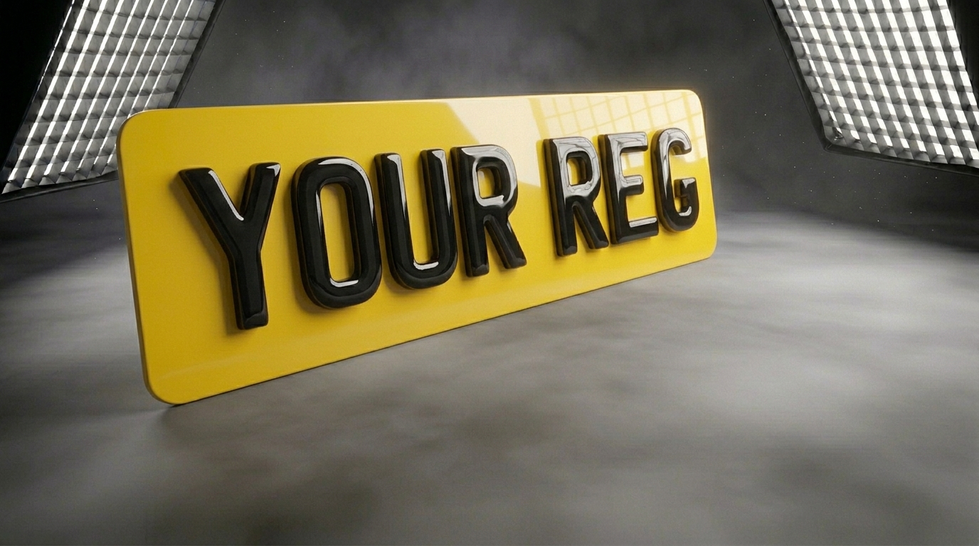 3D Gel — Rear Plate Only (Yellow) number plate — product photo