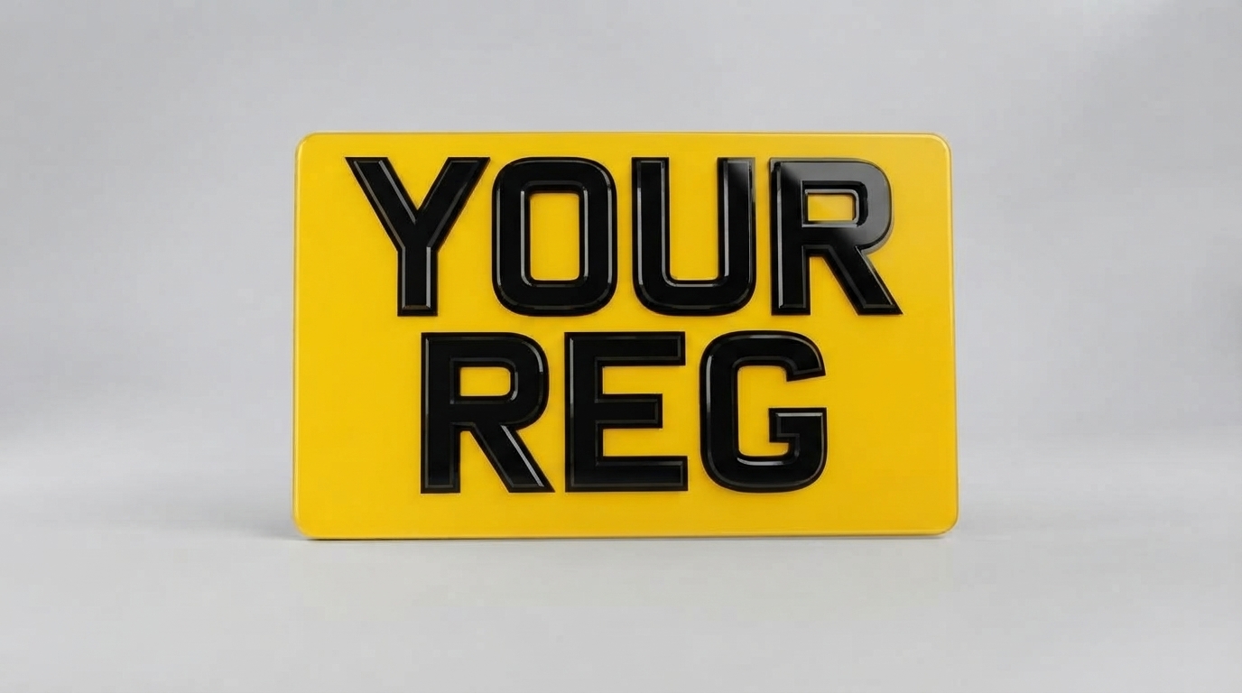Double 4D — Motorcycle number plate — product photo