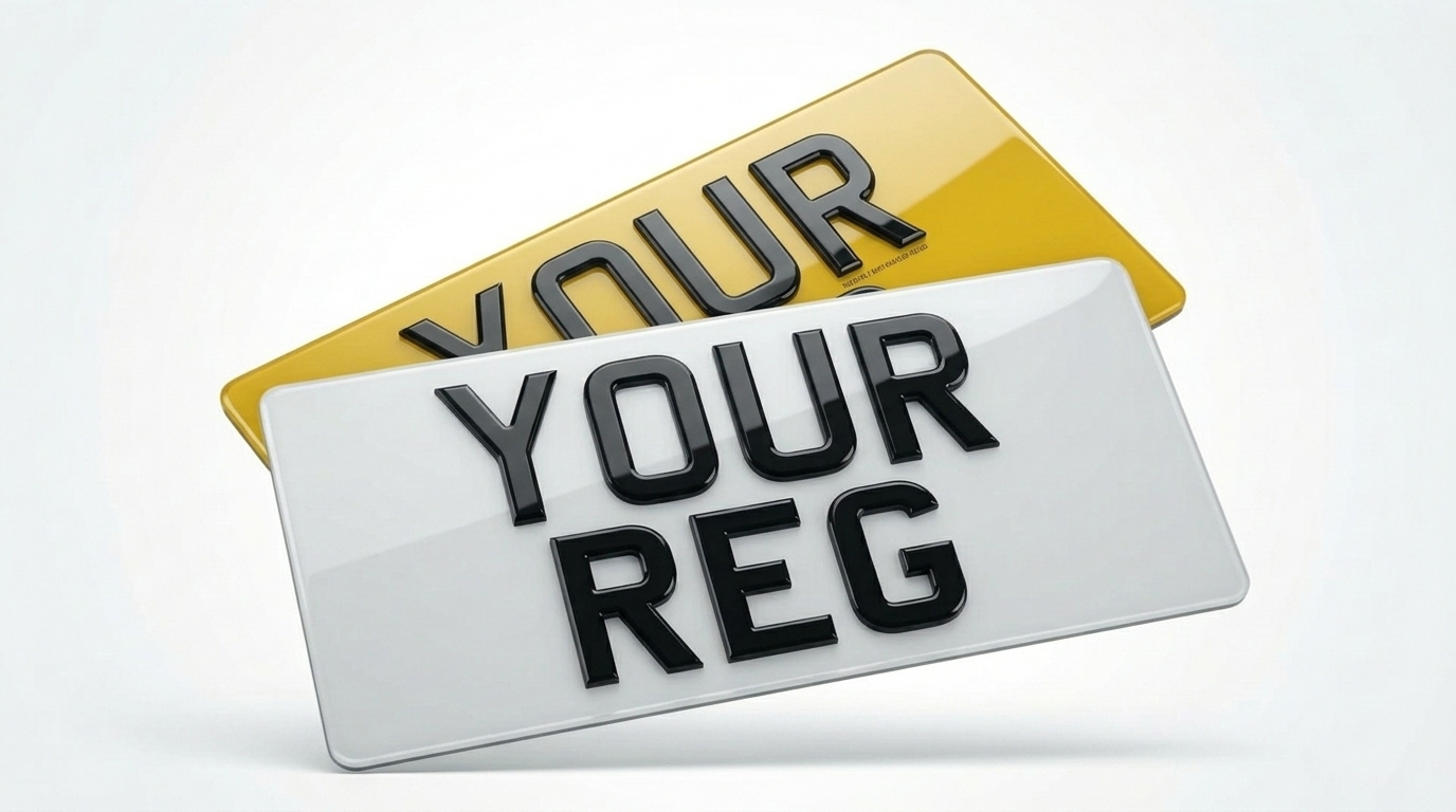 4D Premium — Import Pair (13" x 6.5") number plate — product photo