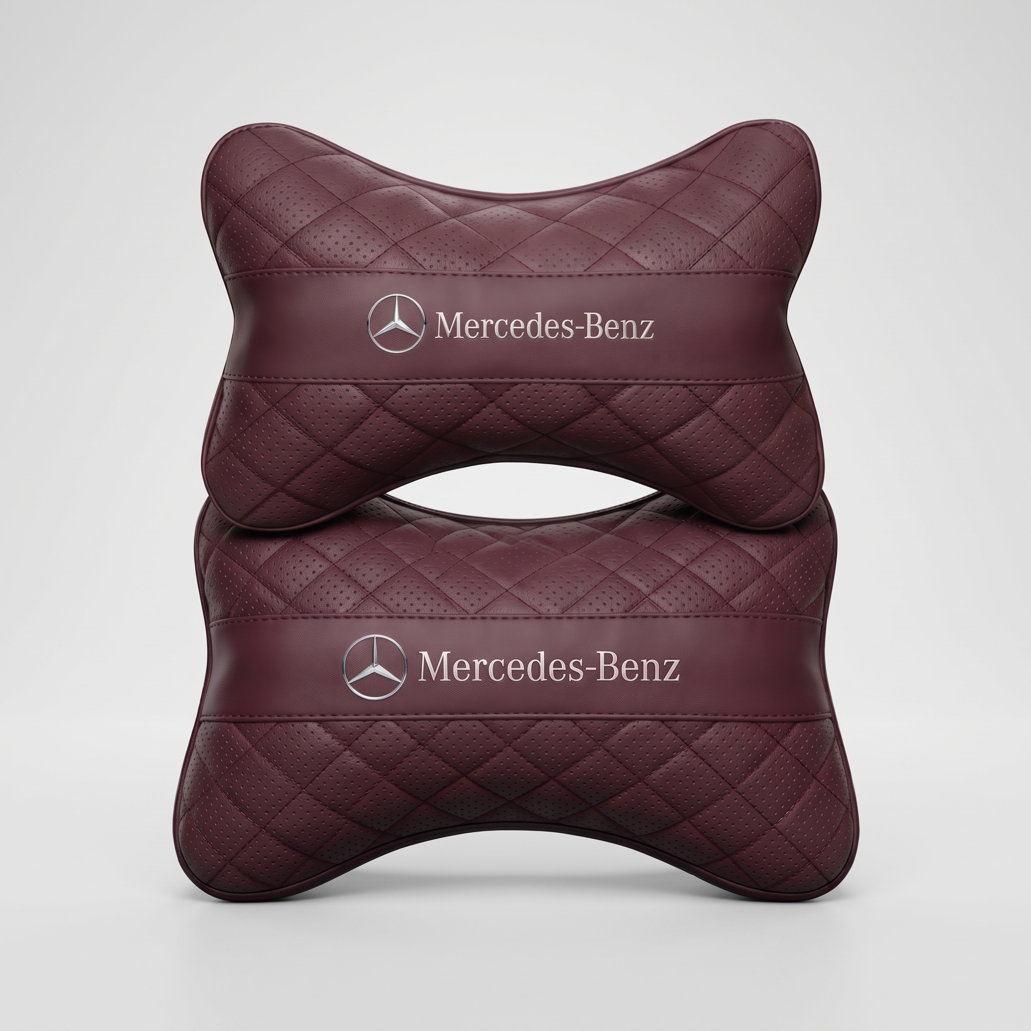 Car Pillow 'Merc-Benz' Pair — Burgundy — product photo