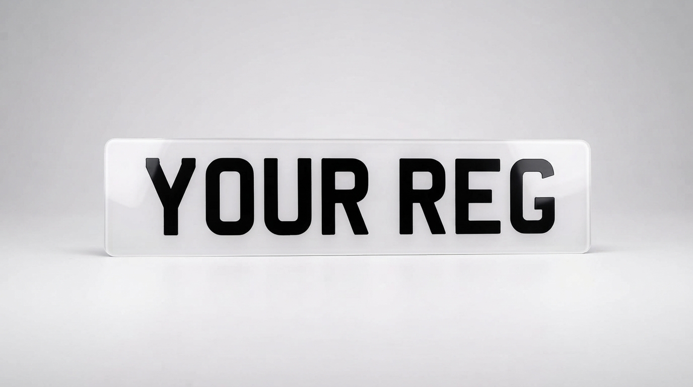 2D Standard — Front Plate Only (White) number plate — product photo