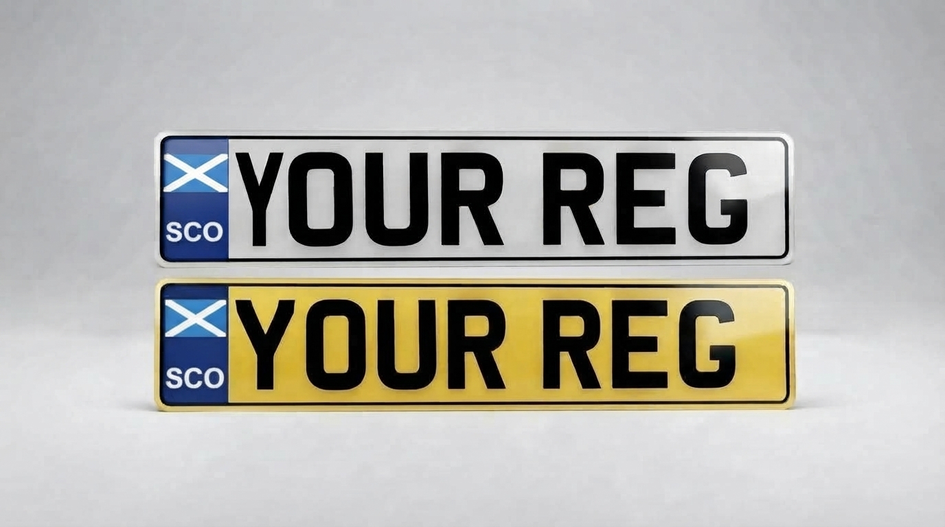 2D Standard — Scotland Saltire (SCO) number plate — product photo
