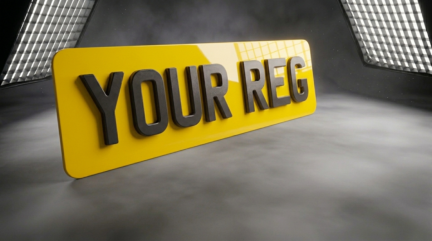 4D Premium — Rear Plate Only (Yellow) number plate — product photo