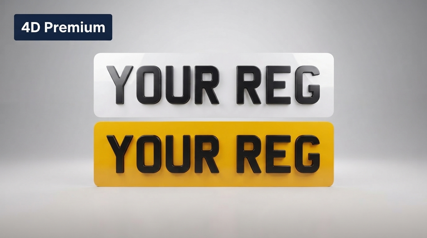 Number Plates Pair - 4D Premium | Double 4D | UK Standard 100% Road / MOT Legal — product photo