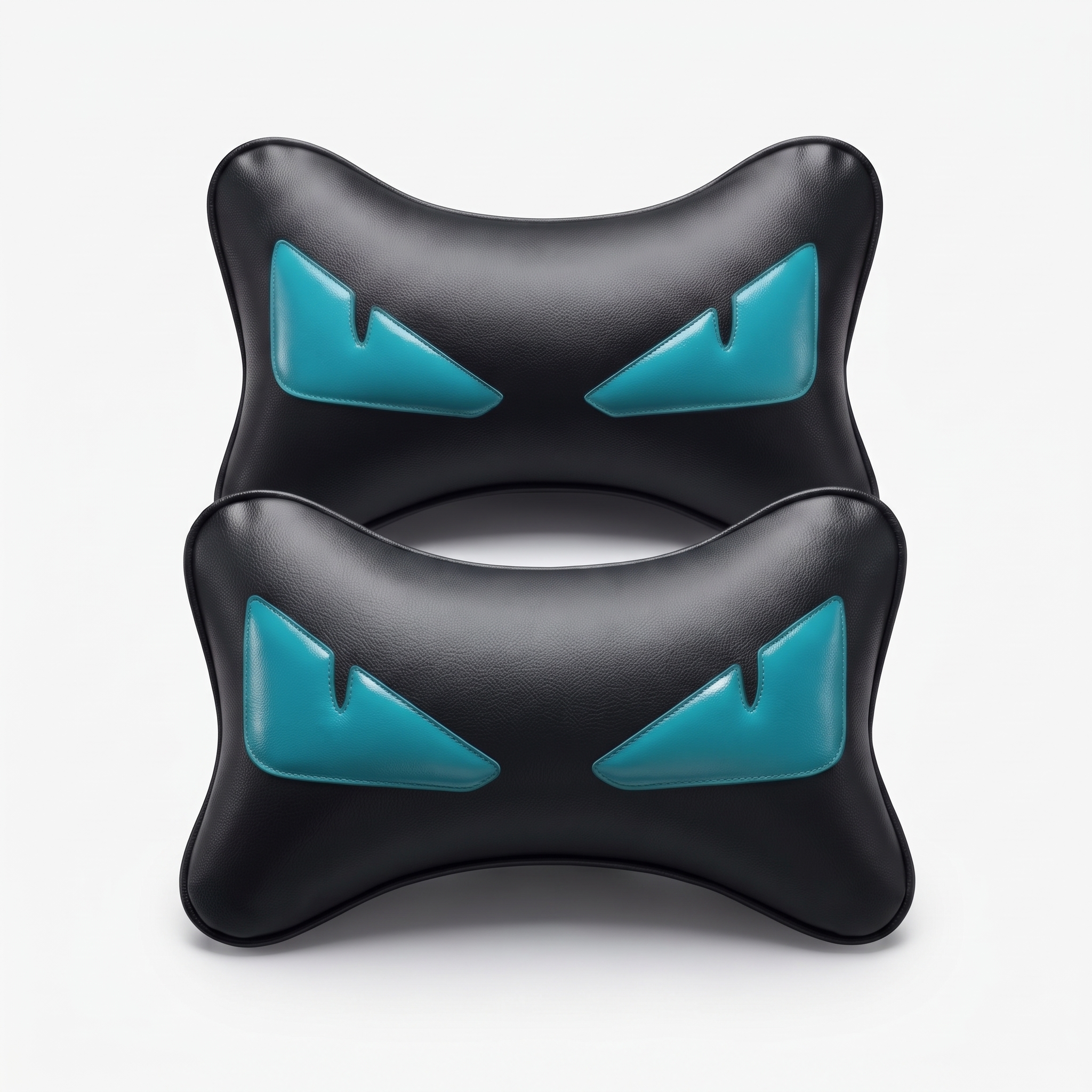 Car Pillow 'Eyes' Pair — Teal Blue — product photo