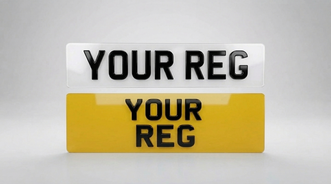 4D Premium — Standard Front + Import Rear (13" x 6.5") number plate — product photo