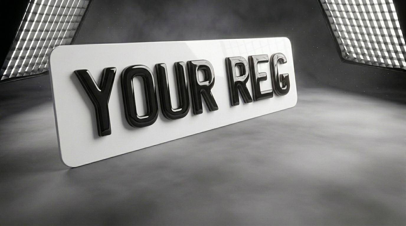 3D Gel — Front Plate Only (White) number plate — product photo