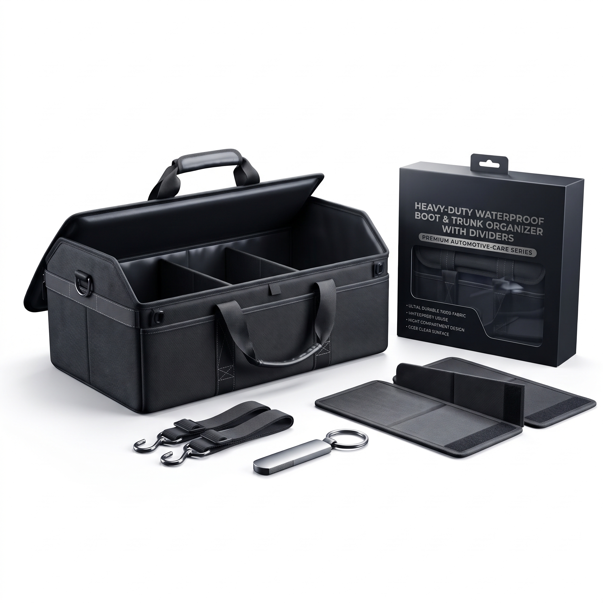 Heavy-Duty Waterproof Boot & Trunk Organizer with Dividers — product photo