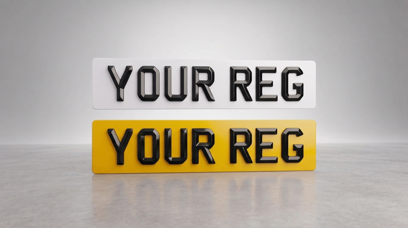 Custom 4D Retro Standard Size Number Plates - Make Your Own 100% Road / MOT Legal — product photo