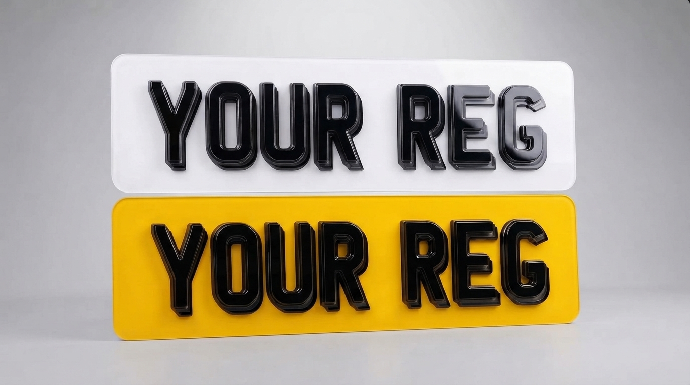 Custom Double 4D Standard Size Number Plates - Make Your Own 100% Road / MOT Legal — product photo