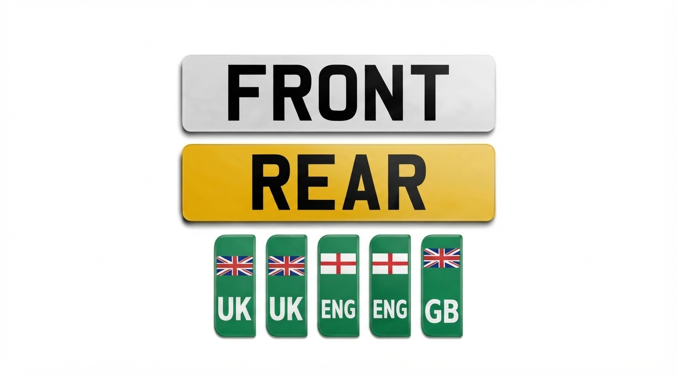 Custom EV Standard Size Number Plates - Electric & Hybrid Vehicle Plates 100% Road / MOT Legal — product photo