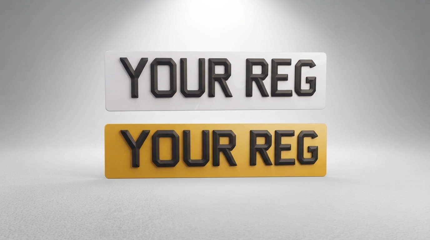 Custom Retro Matt Standard Size Number Plates - Make Your Own 100% Road/MOT Legal — product photo