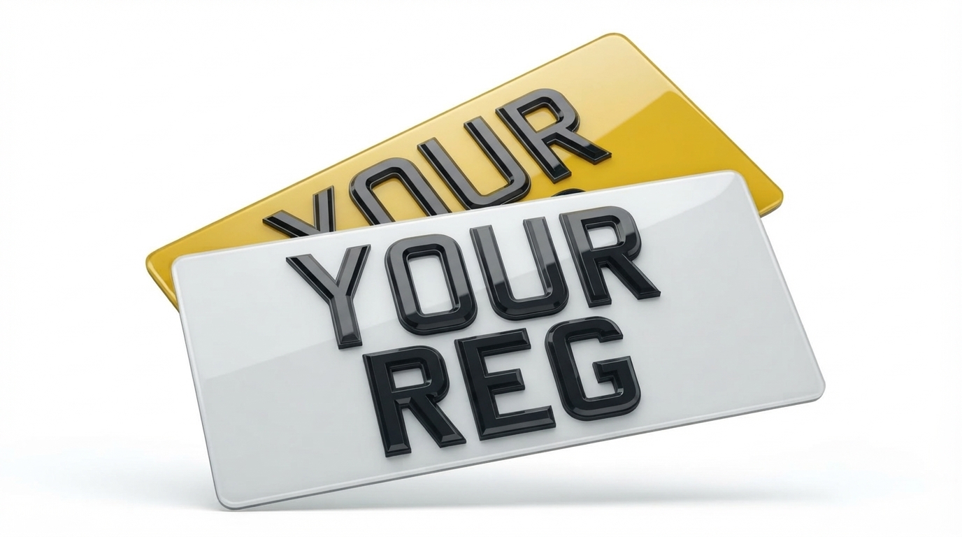 Double 4D — Import Pair (13" x 7") number plate — product photo