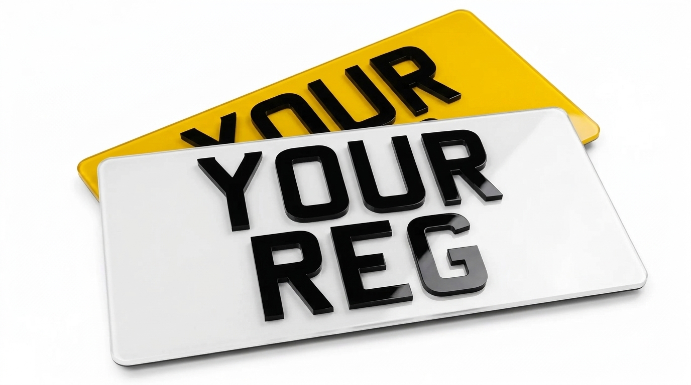 Double 4D — Import Pair (13" x 7") number plate — product photo