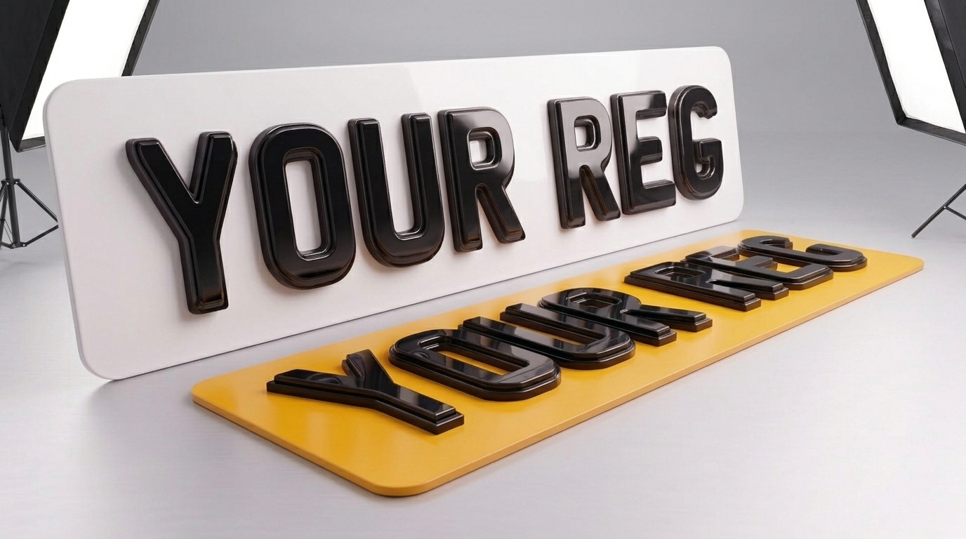 Double 4D — Standard UK Plate number plate — product photo