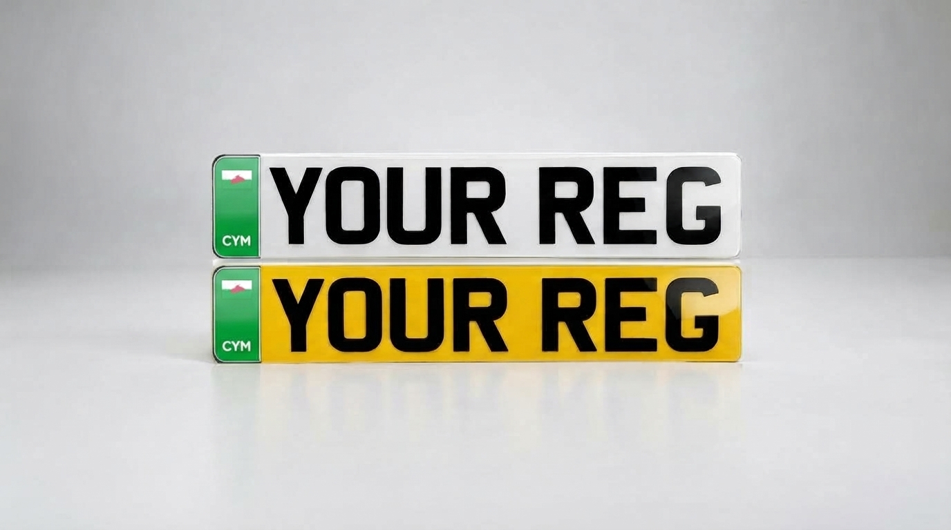 EV Car Plates — Green Flash + Cymru number plate — product photo