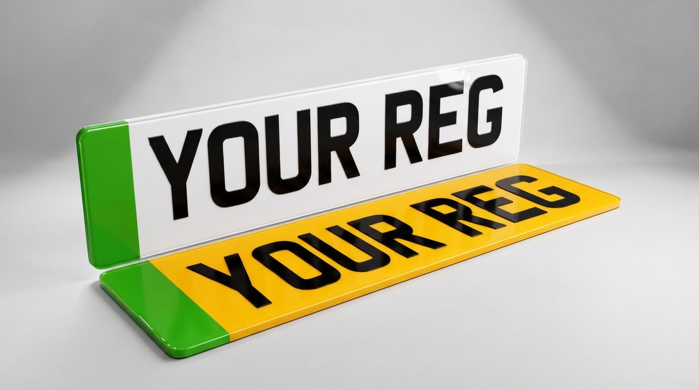 EV Car Plates — ⚡ Zero-Emission EV Green Flash number plate — product photo