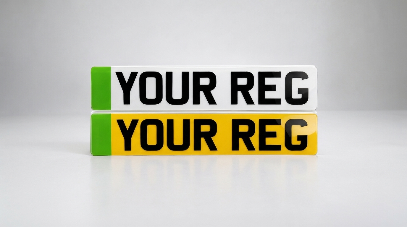 EV Standard Size Number Plates - Electric & Hybrid Vehicle Plates 100% Road / MOT Legal — product photo
