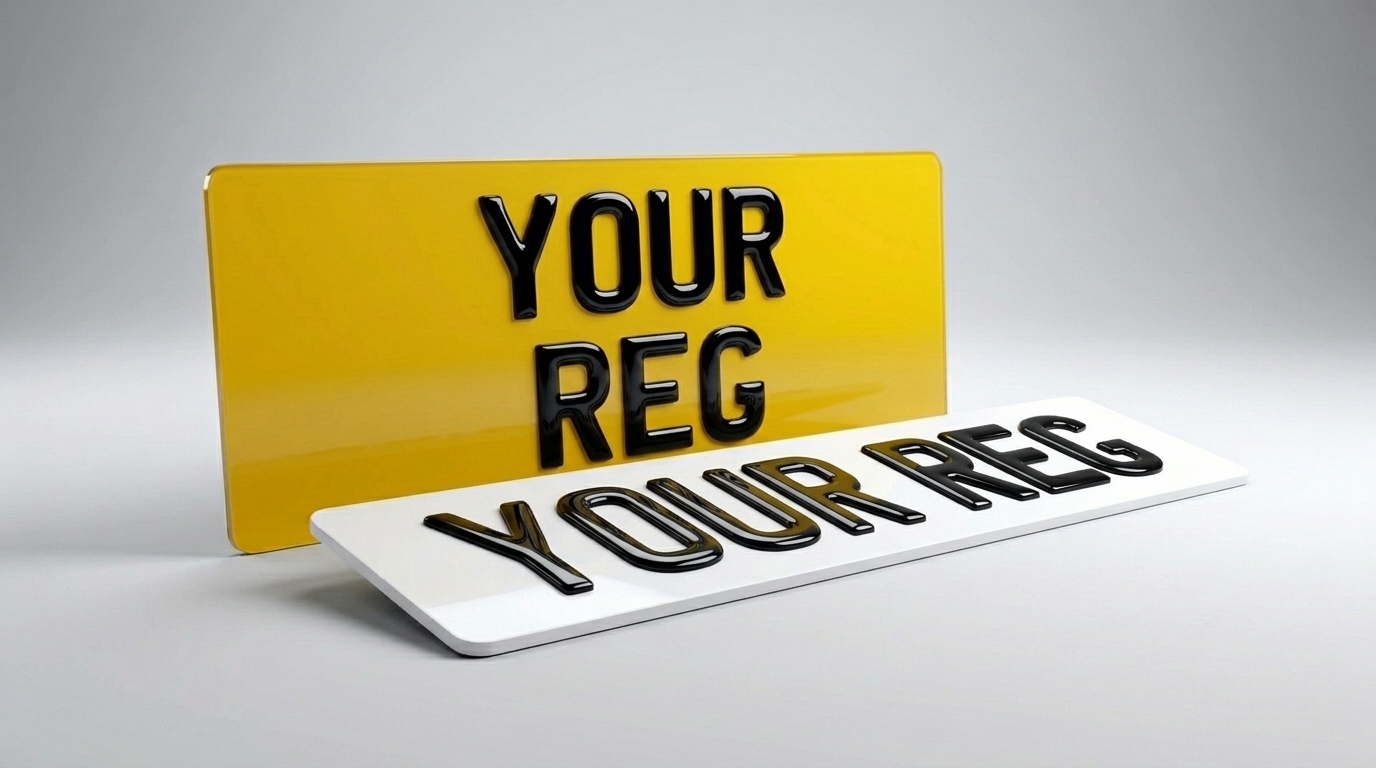3D Gel — Standard Front + Import Rear (13" x 7") number plate — product photo
