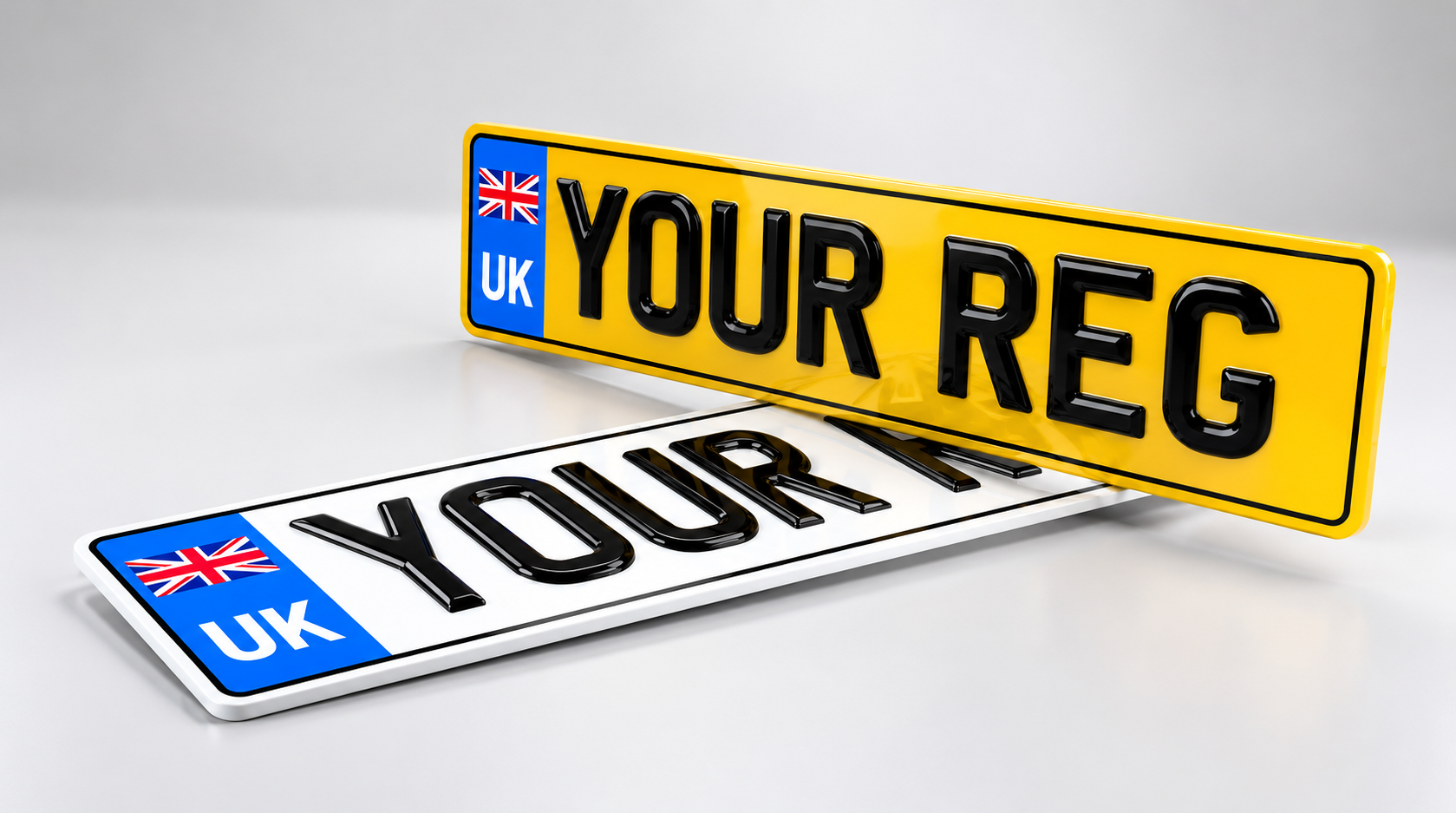 3D Gel — Bright Blue Badge number plate — product photo