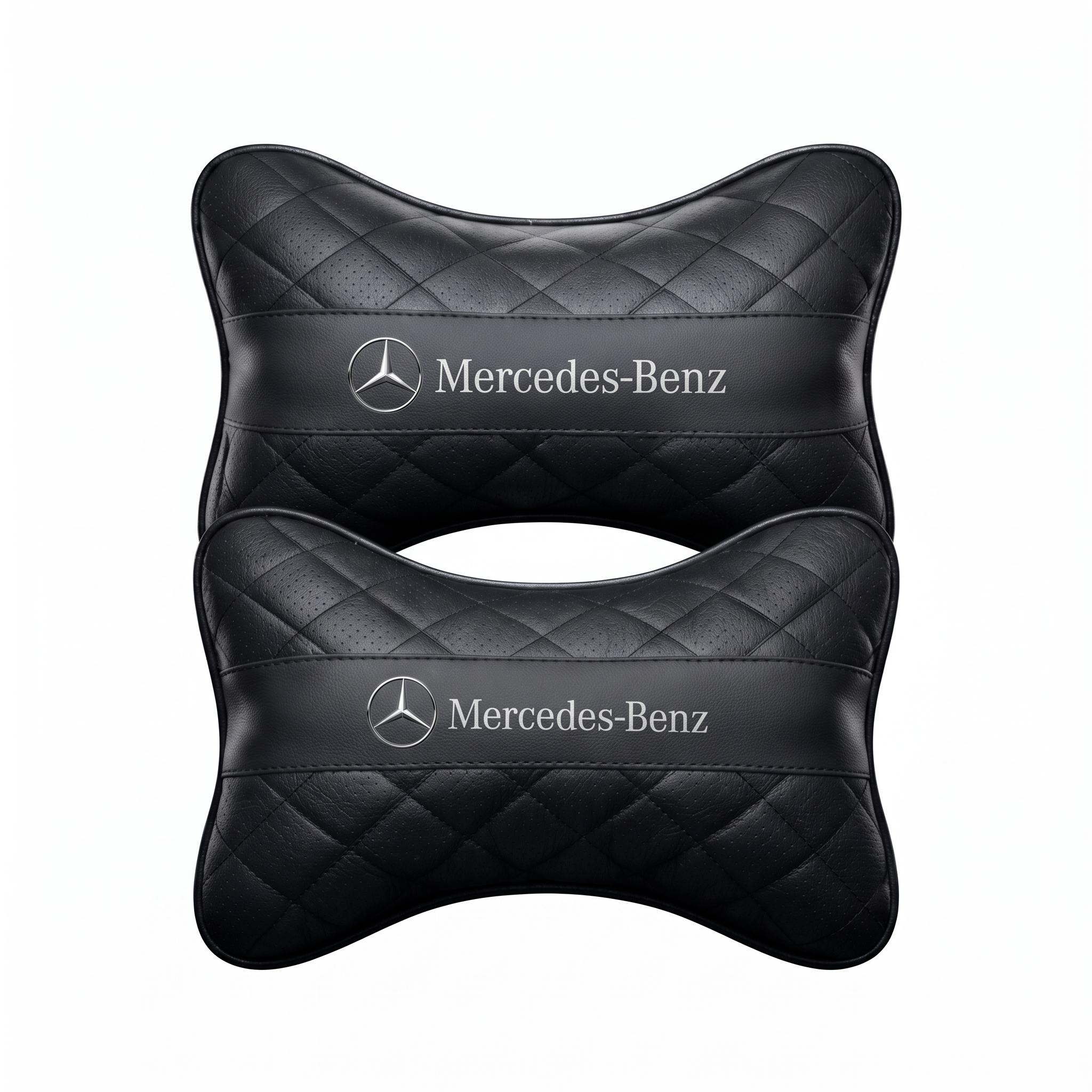 Car Pillow 'Merc-Benz' Pair — Black — product photo
