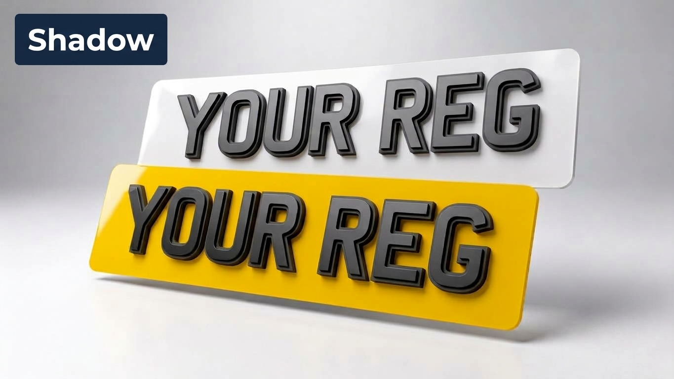 Number Plates Pair - Shadow | Stacked | UK Standard 100% Road / MOT Legal — product photo