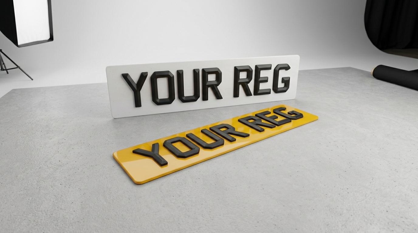 Retro Matt — Standard UK Plate number plate — product photo