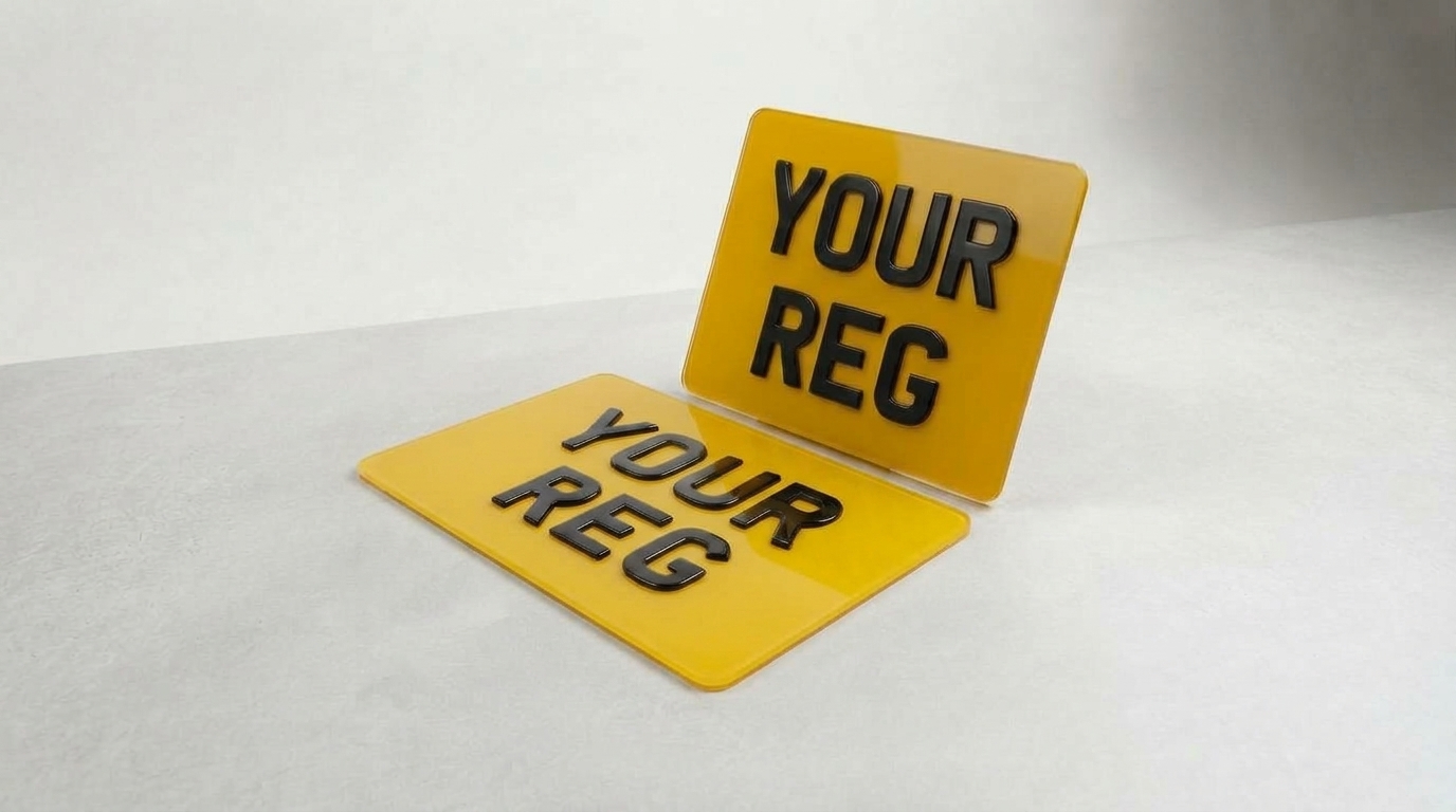 Stacked — Motorcycle Rear Number Plates (228mm × 178mm) — product photo